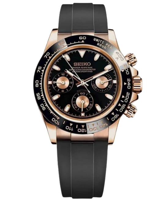 Seiko Daytona Mod Rose Gold Oysterflex