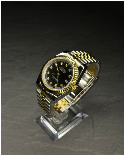 Seiko Datejust Mod Black Gold Diamond