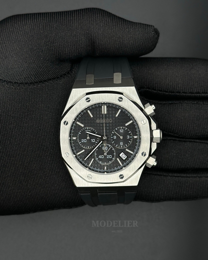 Seiko Royal Oak Mod Chronograph | Black Rubber