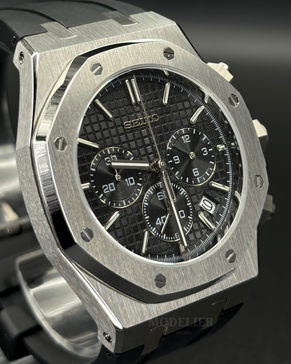 Seiko Royal Oak Mod Chronograph | Black Rubber