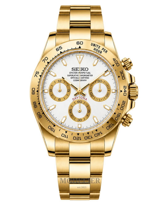 Seiko Daytona Mod White Gold