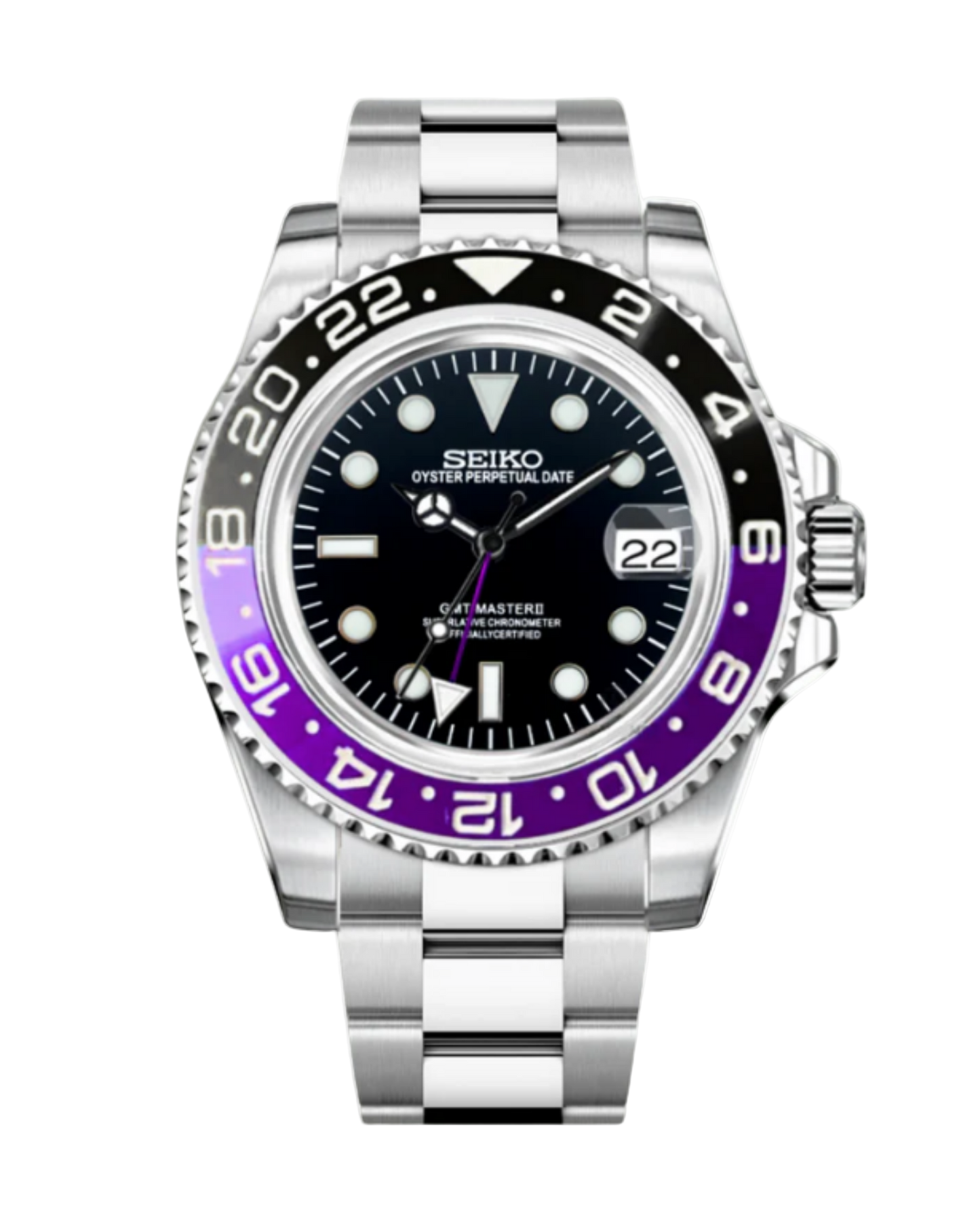 Seiko GMT Mod Purple Black