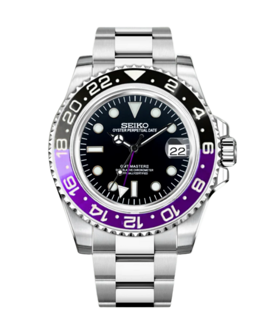 Seiko GMT Mod Purple Black