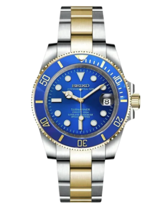 Seiko Submariner Mod Blue Gold Two Tone