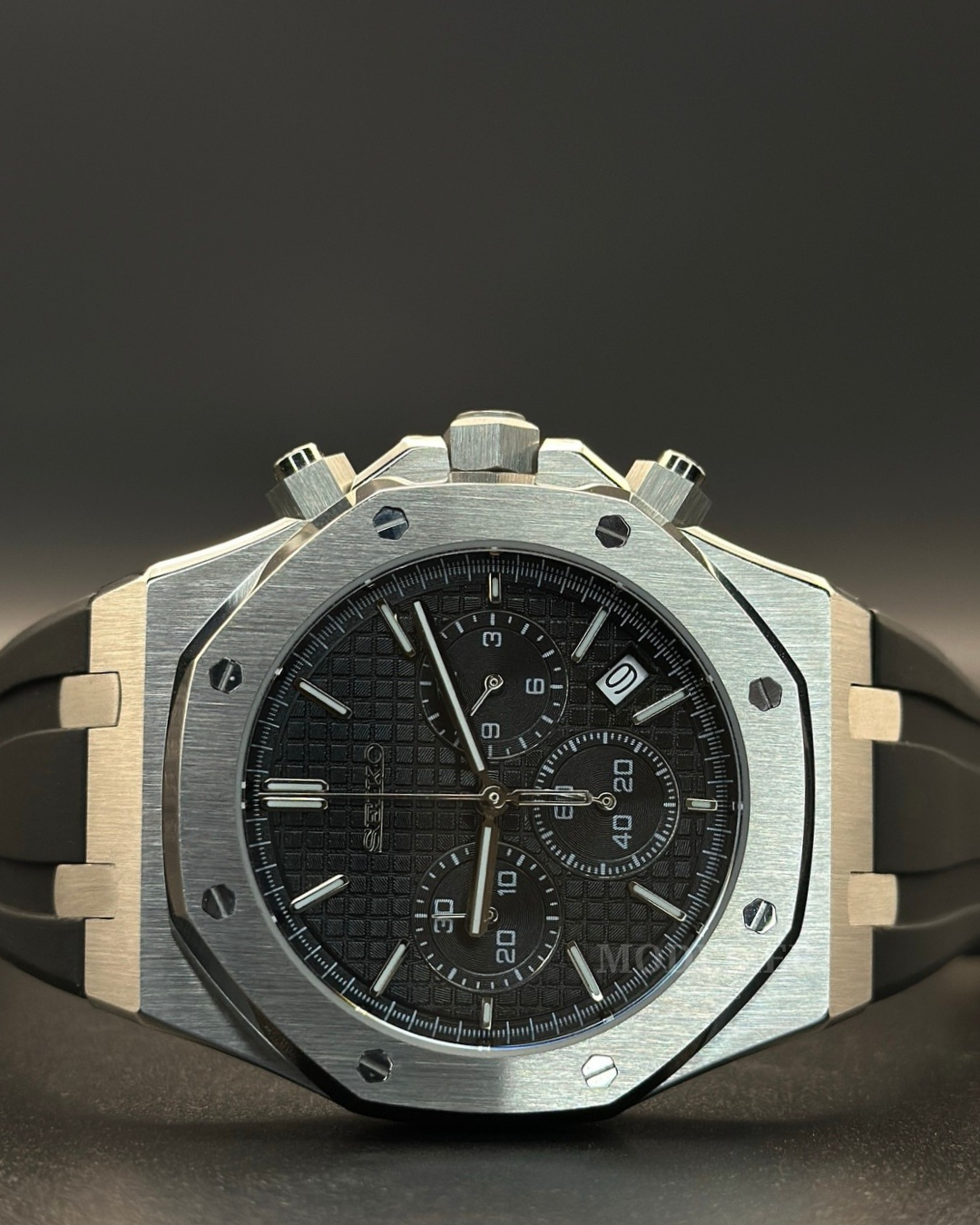 Seiko Royal Oak Mod Chronograph | Black Rubber
