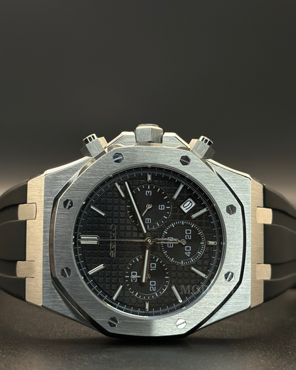 Seiko Royal Oak Mod Chronograph | Black Rubber