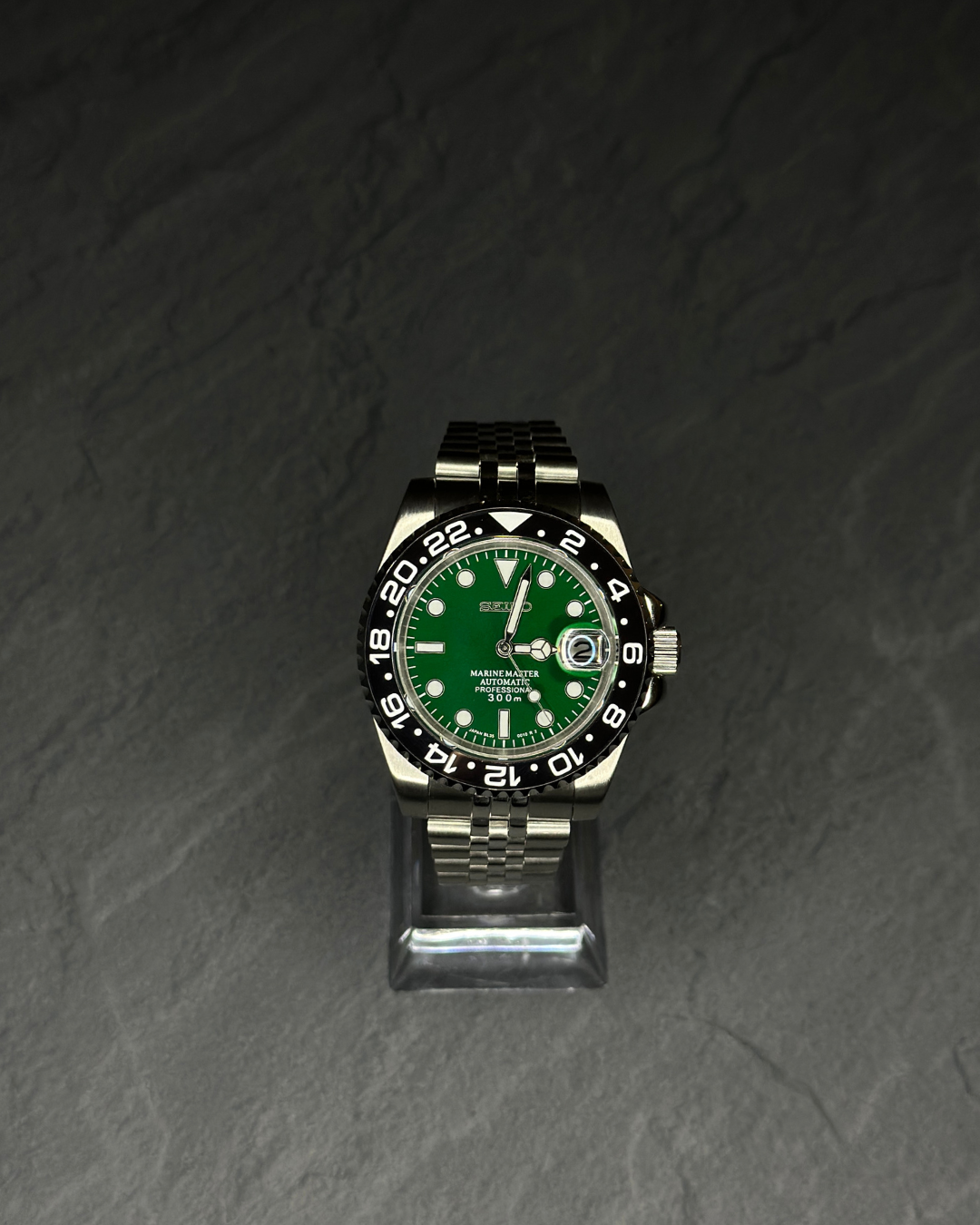 Seiko Submariner Mod Green Black