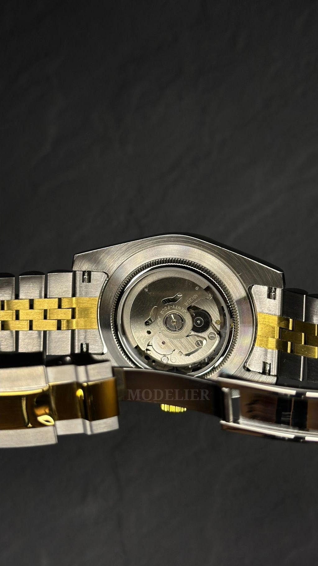 Seiko Datejust Mod Black Gold Diamond