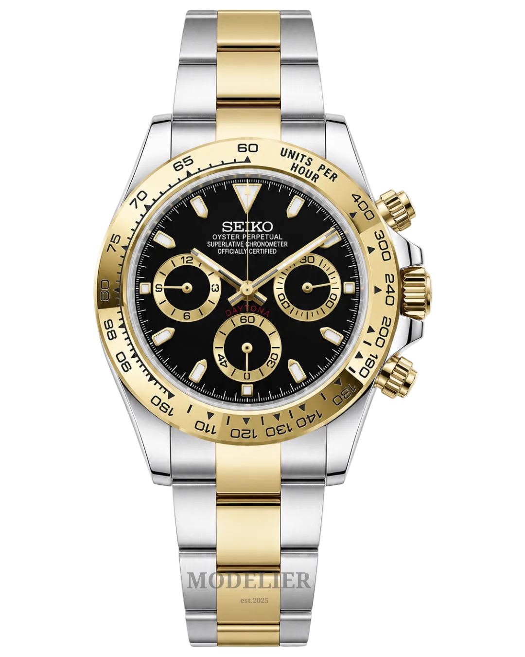 Seiko Daytona Mod Two Tone Black