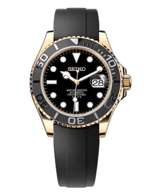 Seiko YachtMaster Mod Oysterflex Gold