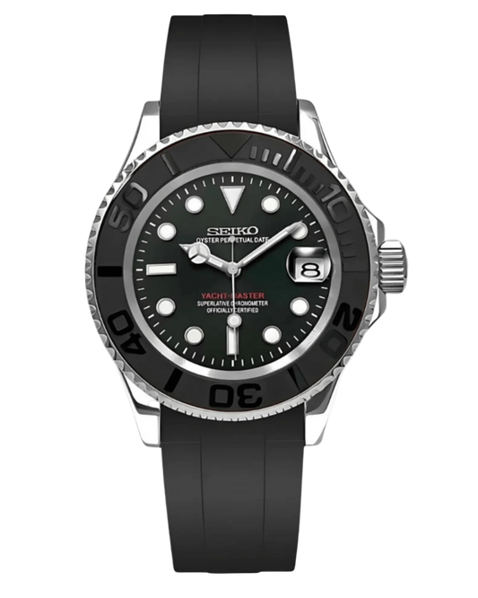 Seiko YachtMaster Mod Black Oysterflex
