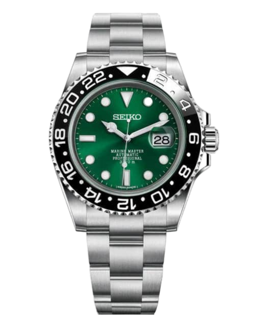 Seiko Submariner Mod Green Black