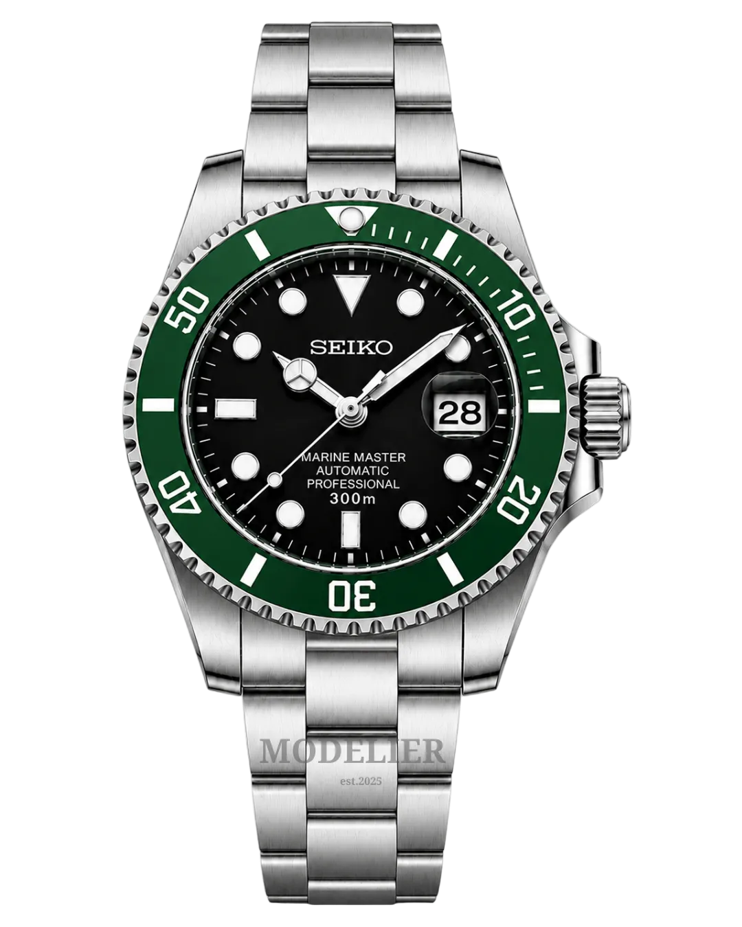 Seiko Submariner Mod Green Black