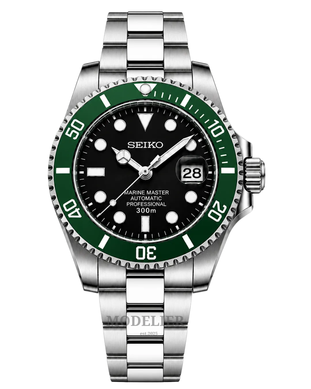 Seiko Submariner Mod Green Black