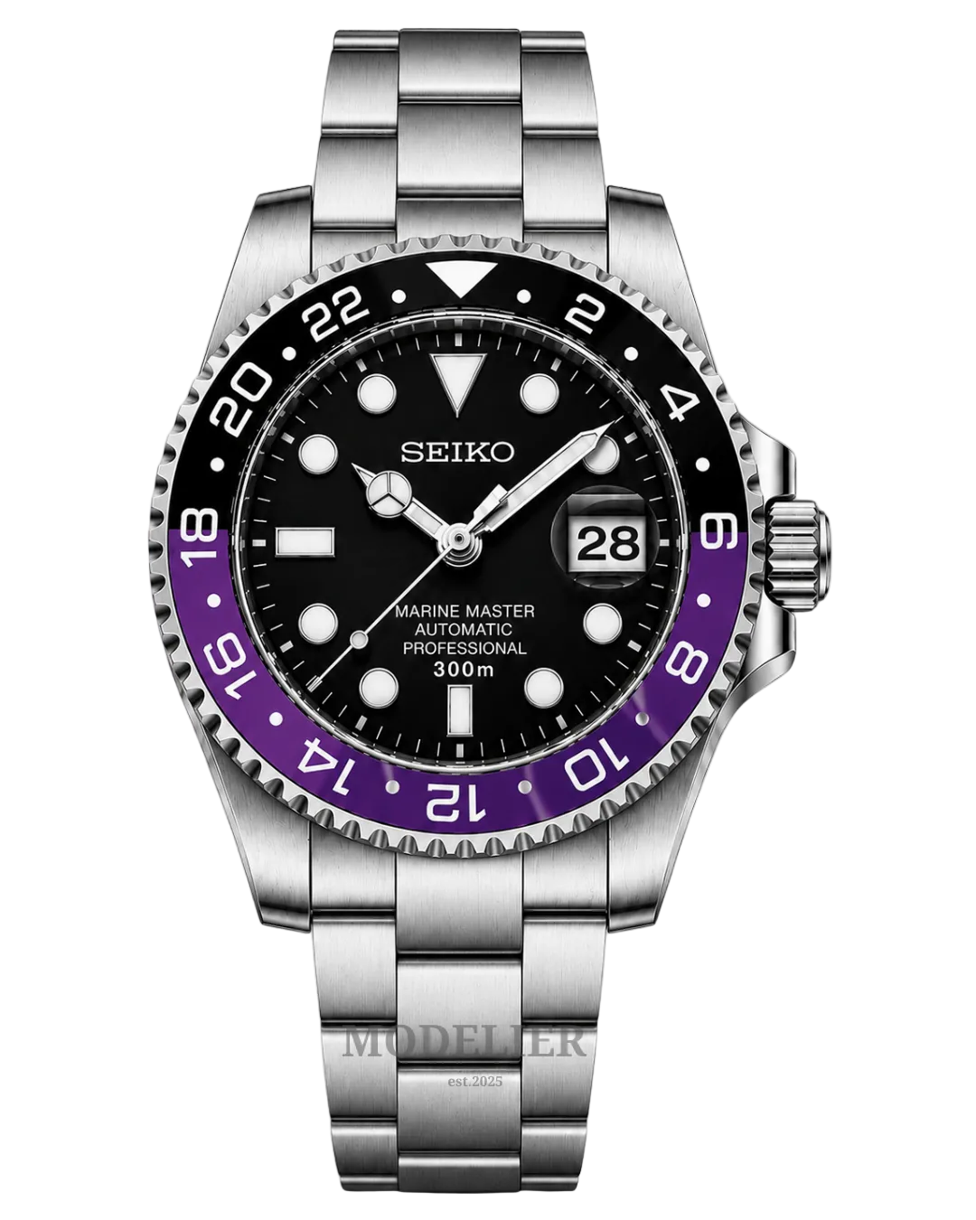 Seiko Submariner Mod Purple Black