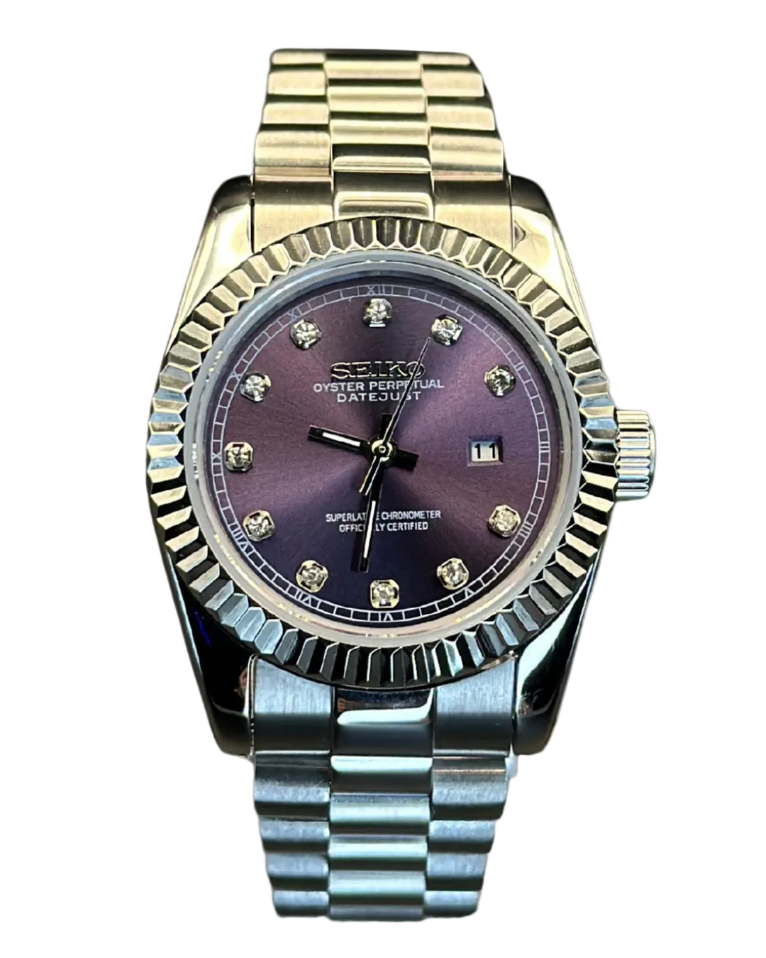 Seiko Datejust Mod Woman Purple