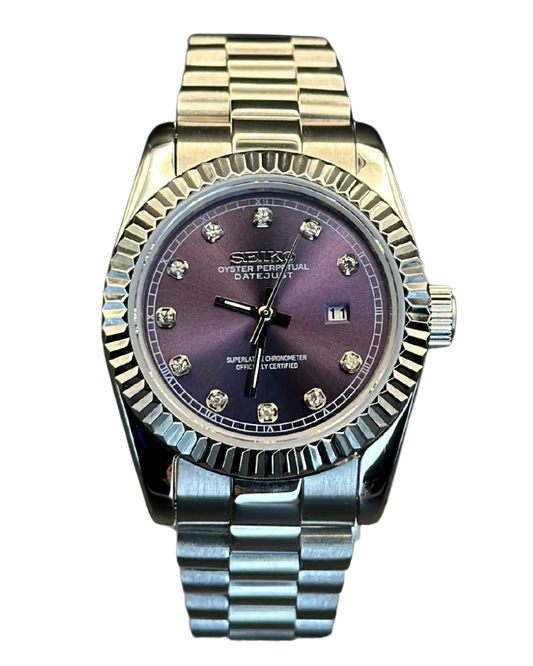 Seiko Datejust Mod Woman Purple