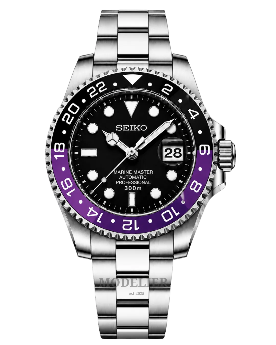 Seiko Submariner Mod Purple Black