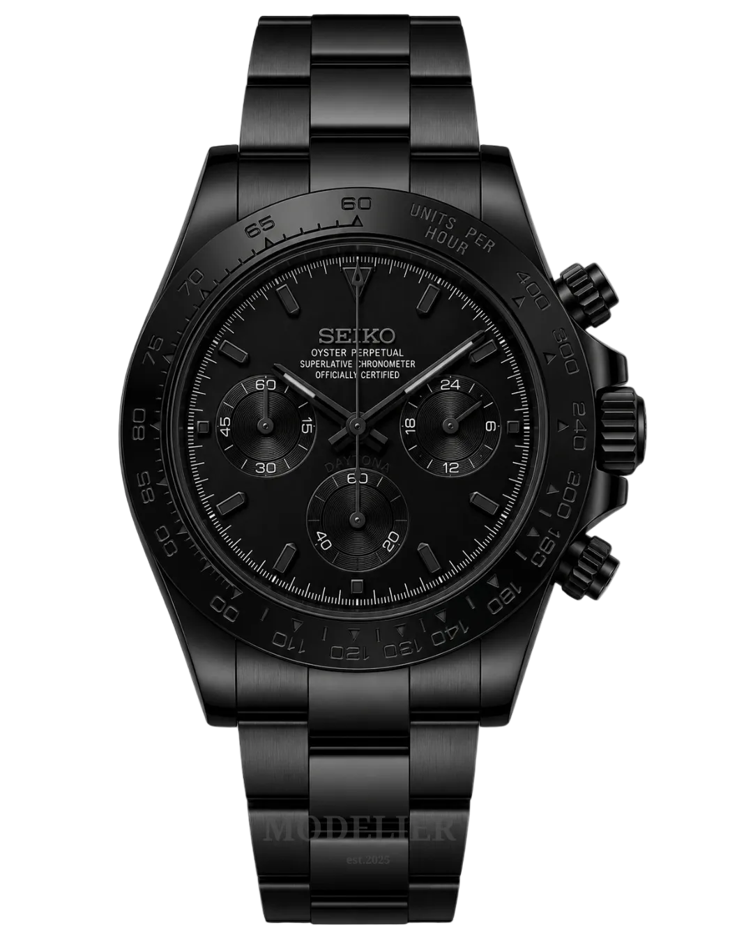 Seiko Daytona Mod Black Oysterflex