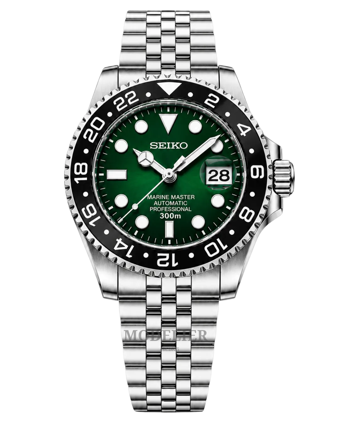 Seiko Submariner Mod Green Black