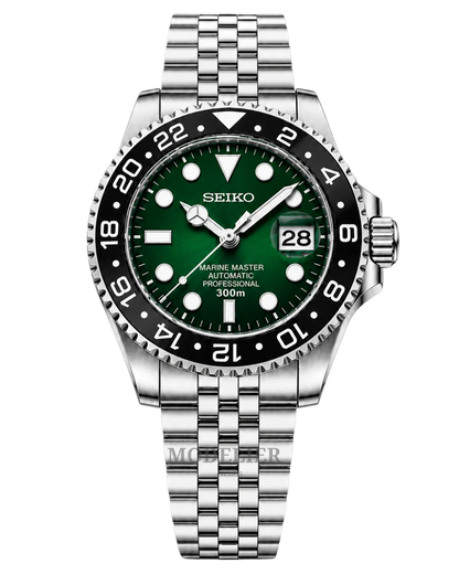 Seiko Submariner Mod Green Black
