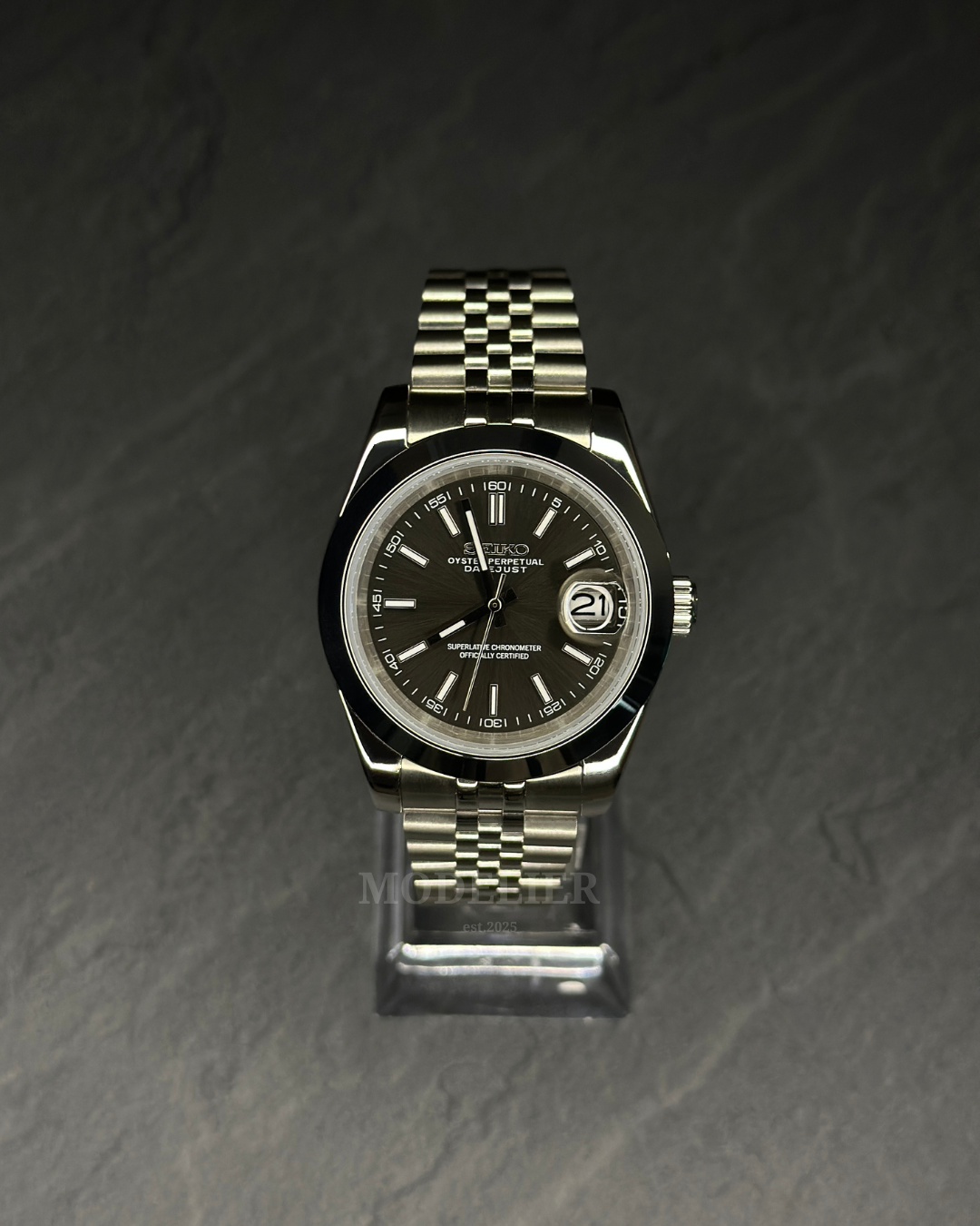 Seiko Datejust Mod Oyster Shadow Grey