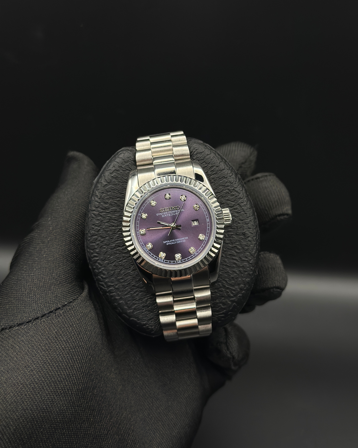 Seiko Datejust Mod Woman Purple