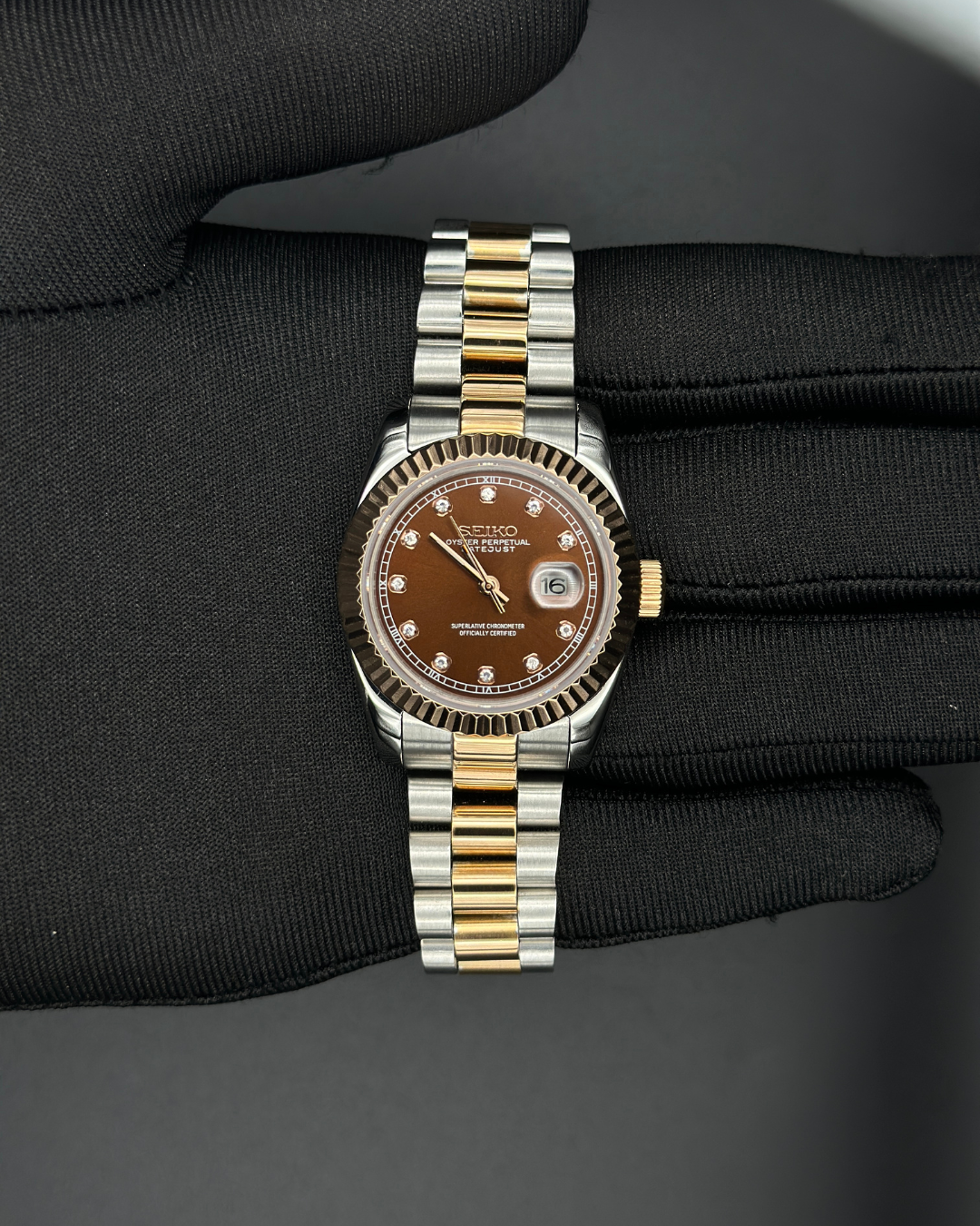 Seiko Datejust Mod Woman Two-Tone Chocolate