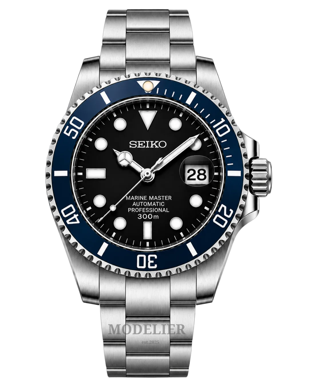 Seiko Submariner Mod Blue Black