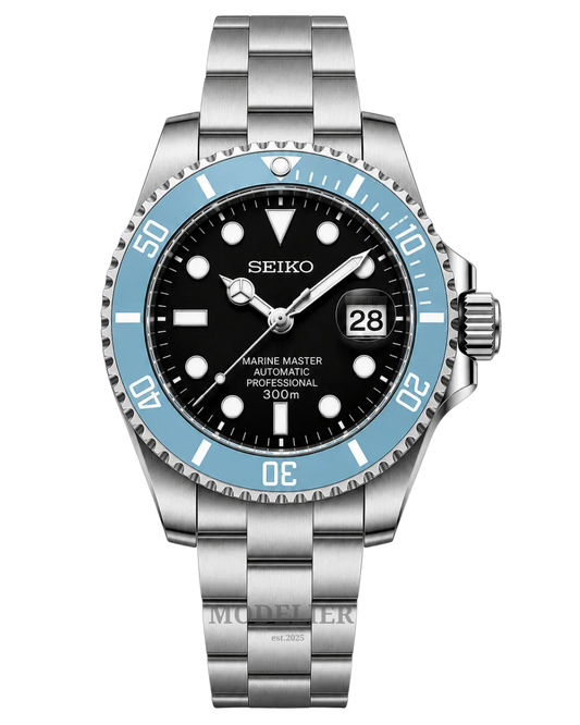 Seiko MarineMaster Mod Black Blue