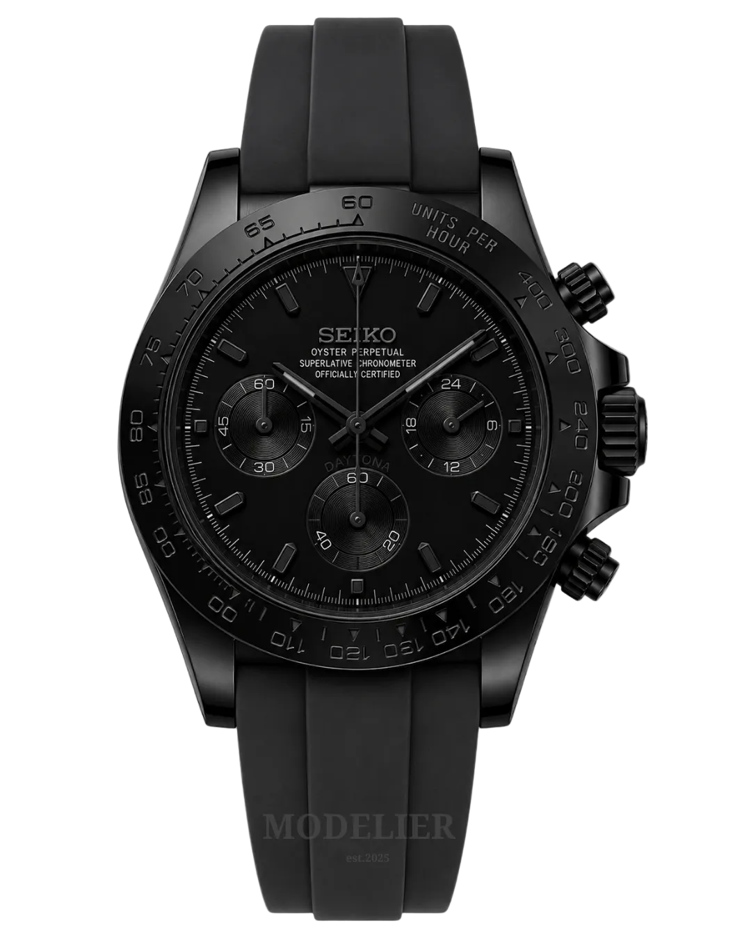 Seiko Daytona Mod Black Oysterflex