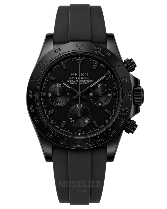 Seiko Daytona Mod Black Oysterflex