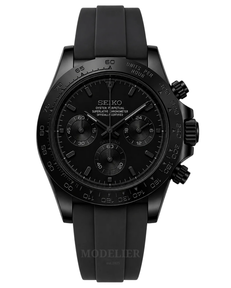 Seiko Daytona Mod Black Oysterflex