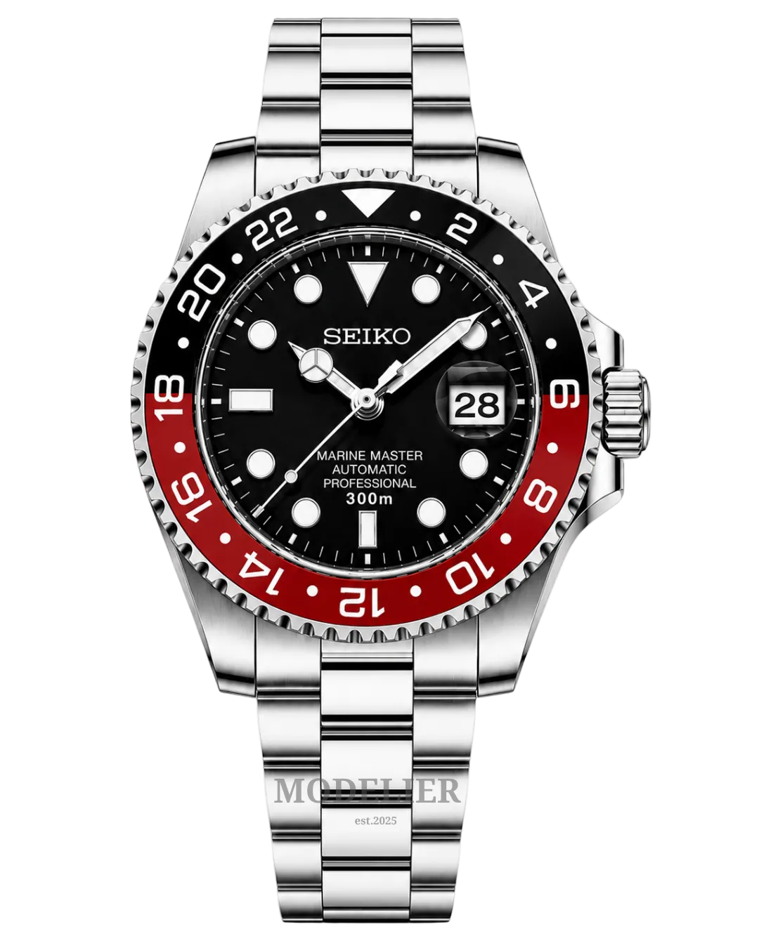 Seiko Submariner Mod Black Red