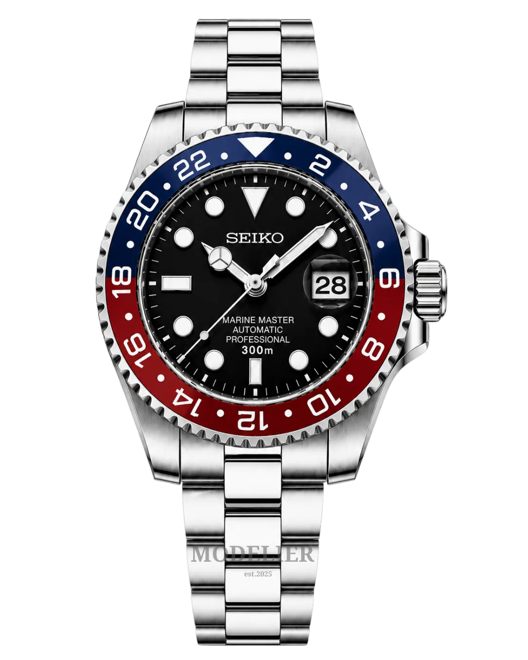 Seiko Submariner Mod Blue Red