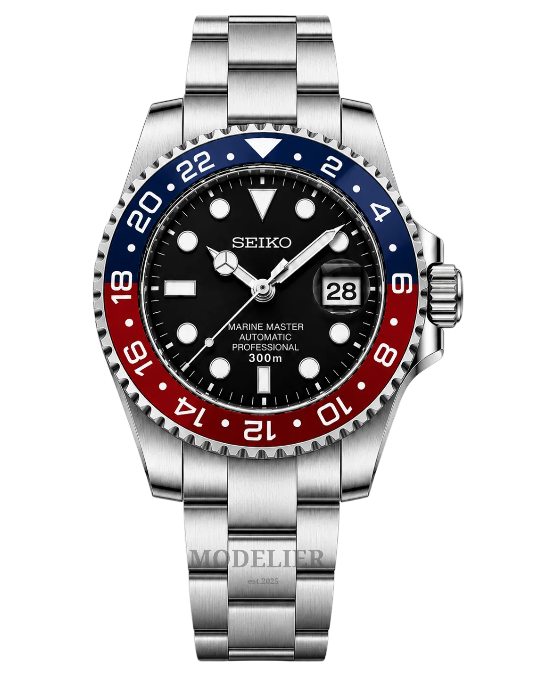 Seiko Submariner Mod Blue Red