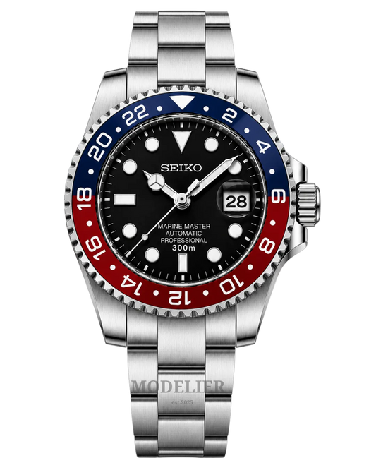 Seiko Submariner Mod Blue Red