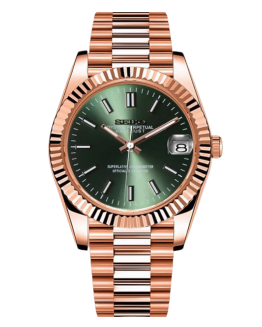 Seiko Datejust Mod Rose Gold Green