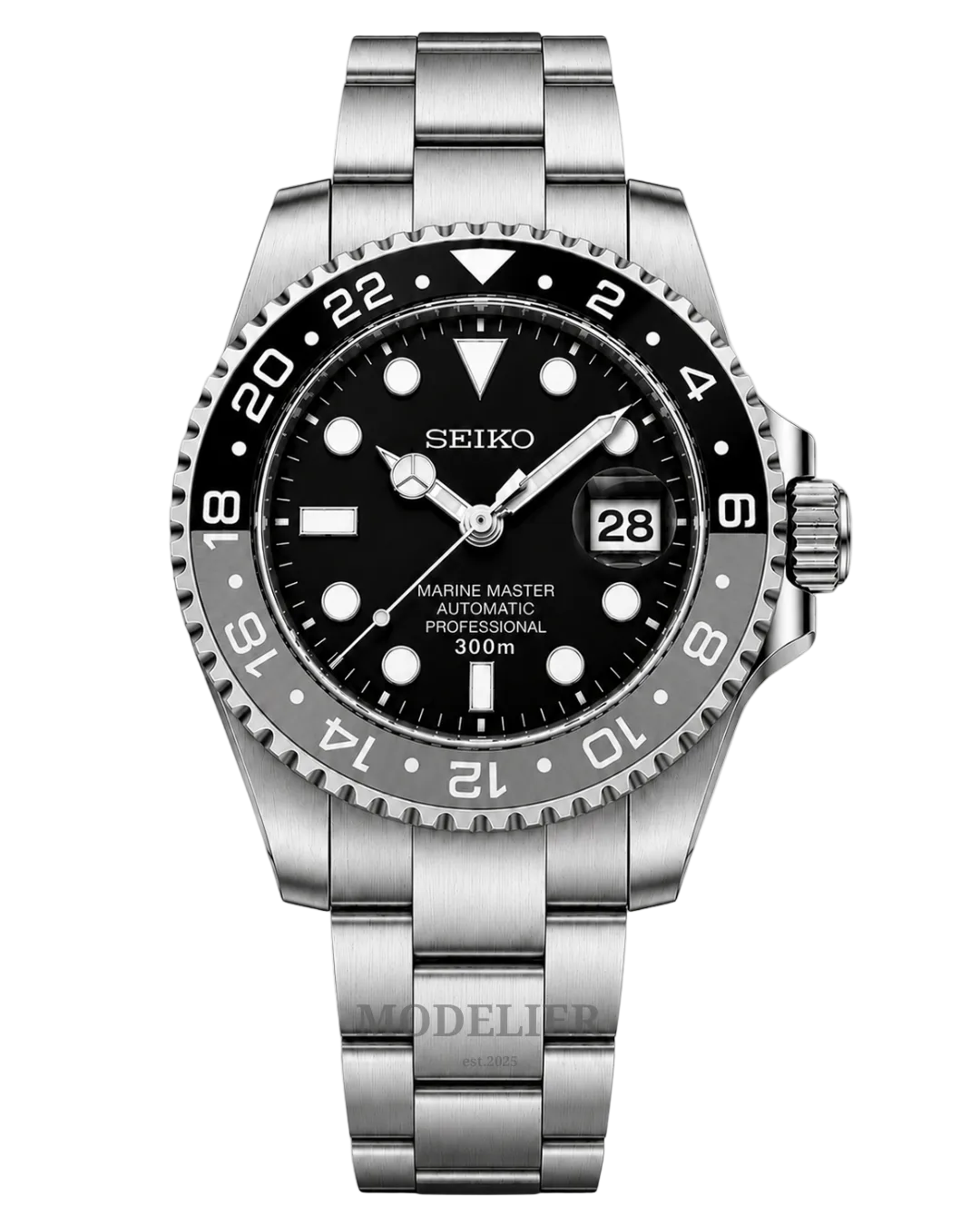 Seiko Submariner Mod Black Grey
