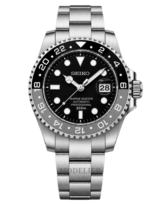 Seiko Submariner Mod Black Grey