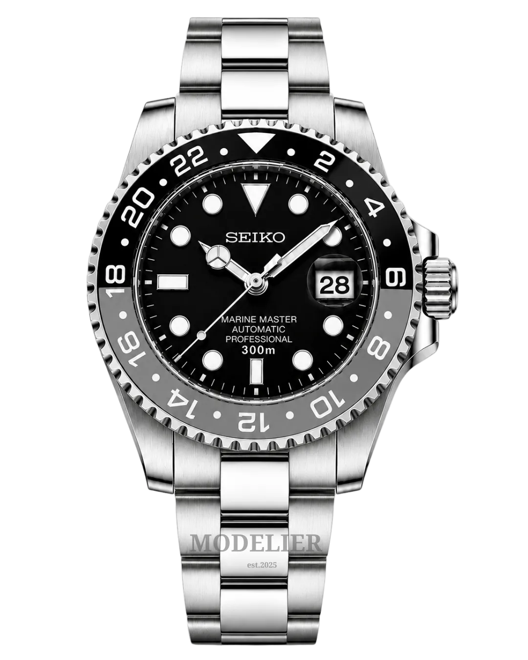 Seiko Submariner Mod Black Grey