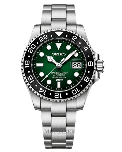 Seiko Submariner Mod Green Black