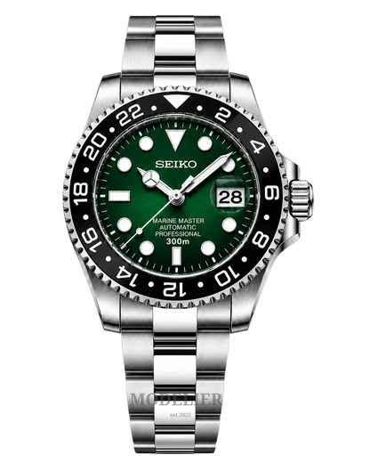 Seiko Submariner Mod Green Black