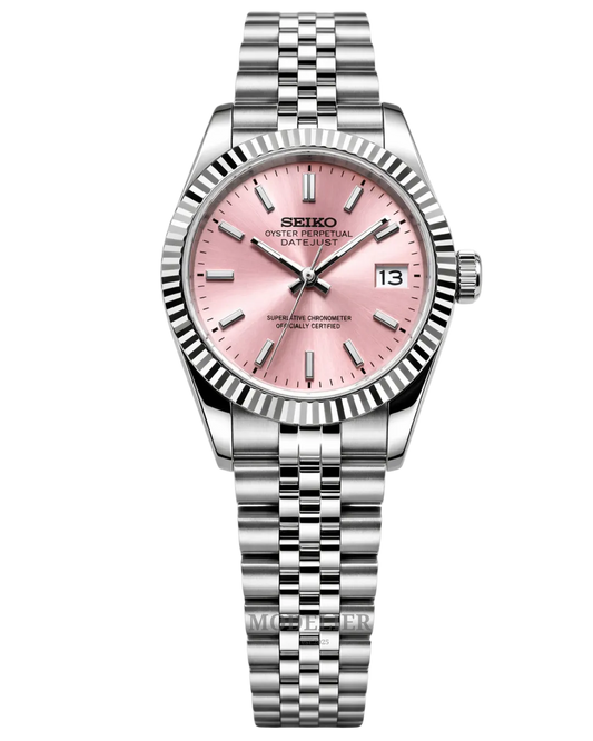 Seiko Datejust Mod Woman Pink