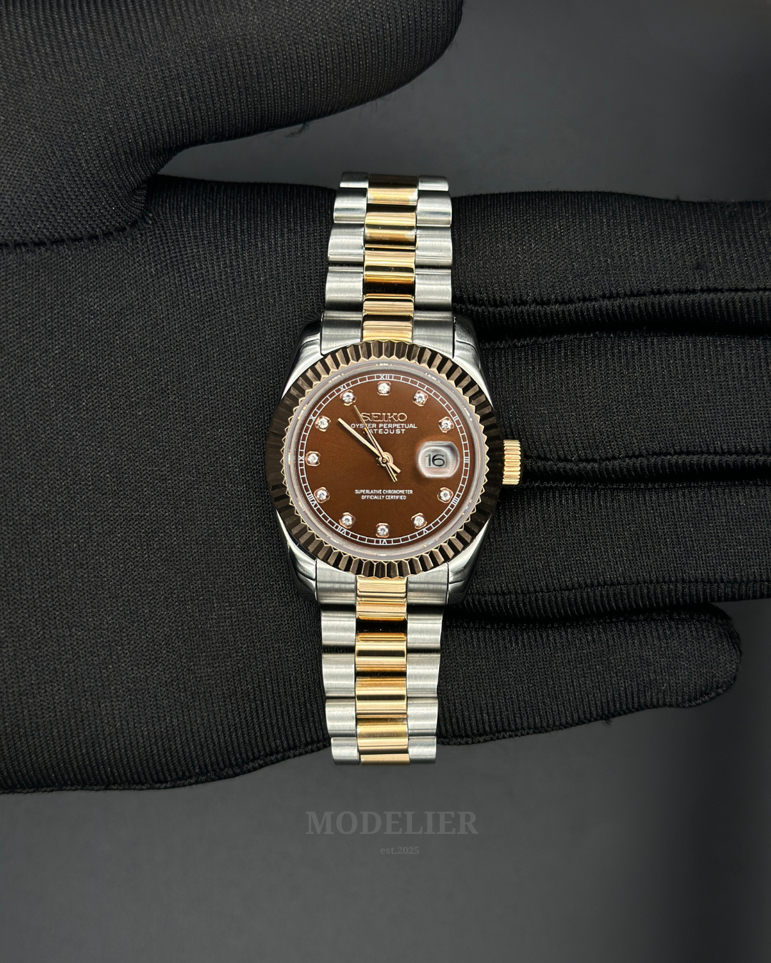 Seiko Datejust Mod Woman Two-Tone Chocolate