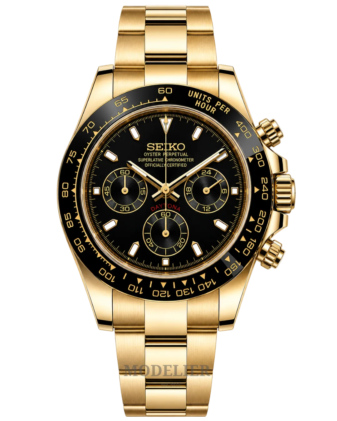 Seiko Daytona Mod Black Gold