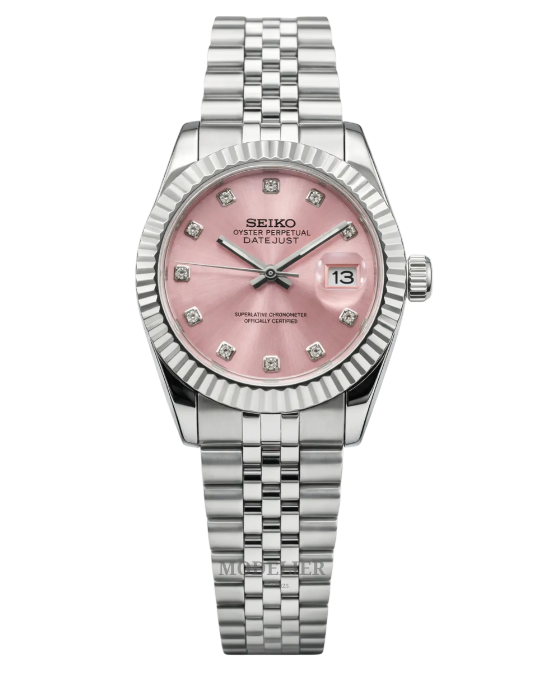 Seiko Datejust Mod Woman Pink Diamond