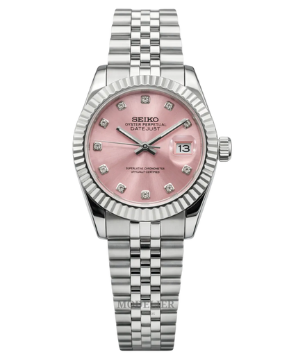 Seiko Datejust Mod Woman Pink Diamond