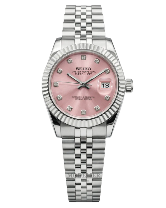 Seiko Datejust Mod Woman Pink Diamond