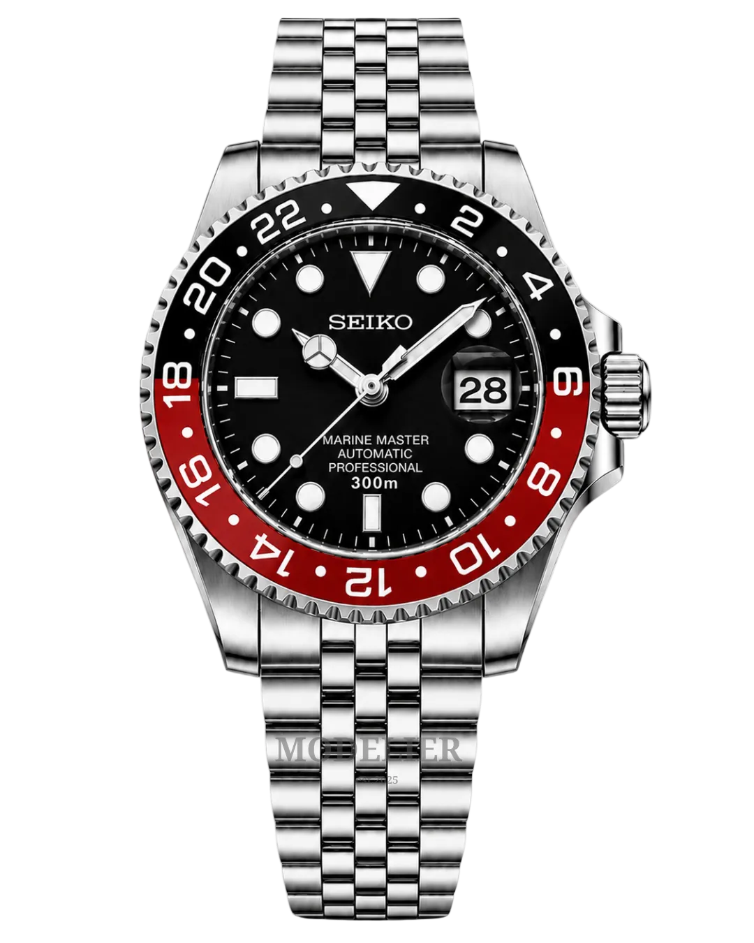 Seiko Submariner Mod Black Red